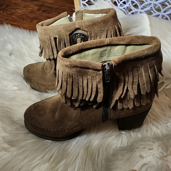 Hippy Western Fringed Booties 7.5 - Picture 11 of 12